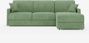 Tommy Divano Letto con penisola contenitore - design minimal e sfoderabile in tessuto smacchiabile simil cotone T33