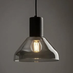 Lampadario a sospensione con filo per sistema a binario trifase NEO 1xE27/15W/230V nero/fumé nero