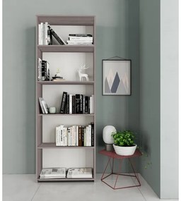 Libreria 4 Ripiani In Kit 65x25x183 Rovere Grigio