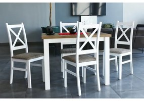 Sedia da pranzo NATE bianco/marrone