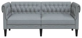 Divano chesterfield a 2 posti grigio chiaro in tessuto