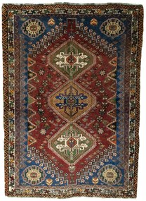 Shiraz Tappeto 170x120 Rosso (Iran) Annodato A Mano
