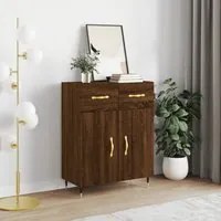 Credenza Rovere Marrone 69,5x34x90 cm in Legno Multistrato 827963