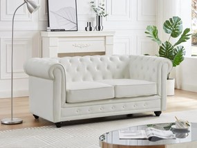 Divano 2 posti in Similpelle Bianco - CHESTERFIELD