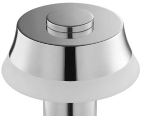 Brilliant - Lampada da tavolo LED KINICH, dimmerabile e ricaricabile, con controllo touch, LED 2,5W/5V 2700K cromo lucido