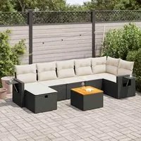 Set Divani da Giardino con Cuscini 8 pz Nero in Polyrattan 3325822