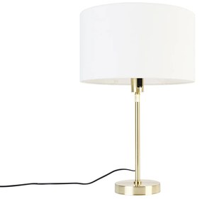 Lampada da tavolo oro orientabile con paralume bianco 35 cm - Parte