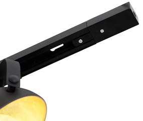 Sistema a binario monofase con 3 faretti neri orientabili - Magnax