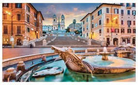 Stampa su tela Piazza di Spagna, multicolore 80 x 135 cm