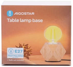 Aigostar - Lampada da tavolo 1xE27/60W/230V albero di caucciù