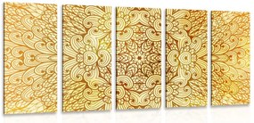 Quadri 5 pezzi – Mandala etnica dorata