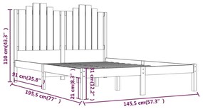 Giroletto Nero in Legno Massello di Pino 140x190 cm