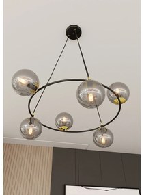 Lampadario Minimal Tiamat Acciaio Nero Oro Grigio 6 Luci E14 Ip20