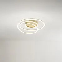 Plafoniera Contemporanea Spira Alluminio Oro Led Integrato 68W