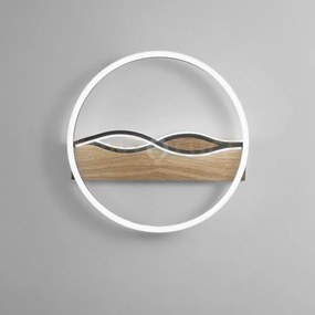 Plafoniera led hawaii tonda nera e legno 36w 4605lm cct 3000k 4000k...