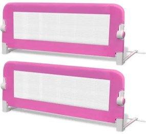 Sponde Letto per la Sicurezza dei Bambini 2 pz Rosa 102x42 cm