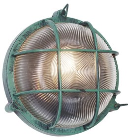 Lampada da parete per esterni verde rotonda IP44 - Noutica