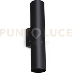 Look round applique a parete 2 luci attacco gu10 nero 30cm d.6cm la...