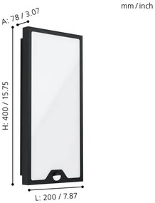 Eglo 99521 - Luce LED da esterno con sensore CASAZZA LED/16W/230V IP44