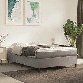 Giroletto A Molle Con Materasso Grigio Chiaro 140x200cm Velluto /