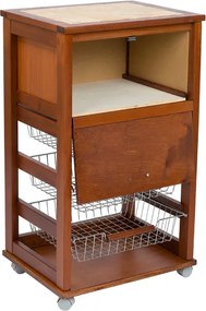 Carrello cucina portafrutta con portapane NOCE