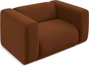 Poltrona arancione/marrone con rivestimento in velluto Ekahi – Makamii