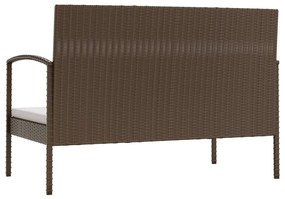 Set divani da giardino 16 pz con cuscini in polyrattan marrone