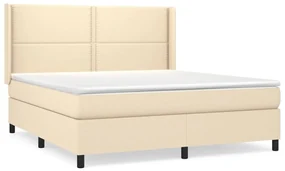 Giroletto a molle con materasso crema 160x200 cm in tessuto