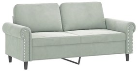 Set di divani 2 pz con cuscini grigio chiaro in velluto