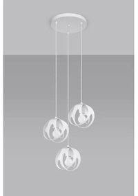 Sollux SL.1084 - Lampadario su corda TULOS 3xE27/60W/230V bianco