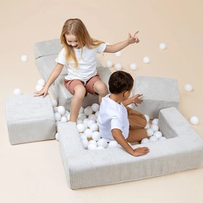 Gioco per psicomotricità turchese in velluto a coste 6 pz altezza totale 40 cm 100x35 cm Montessori – Meowbaby