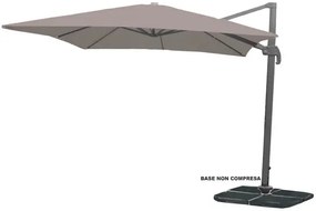 Ombrellone a braccio Deluxe 3x3 mt – Struttura grigia, telo tortora