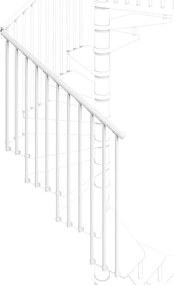Balaustra in kit IRIS Nara in acciaio bianco, corrimano in pvc bianco, L 100 cm fissaggio a parete