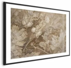 Poster - Ornamental Floral Carvings Cornice nera con margine 60x40