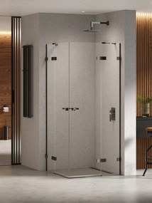 New Trendy Eventa Black Chrome box doccia 120x100 cm rettangolare nero lucida/vetro trasparente EXK-6219