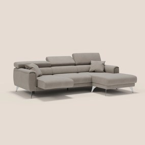 Caravaggio Divano angolare con sedute scorrevoli in tessuto morbido impermeabile T02 beige