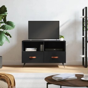 Mobile Porta Tv Nero 80x36x50 Cm İn Legno Multistrato /