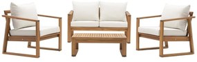 Salotto da giardino Solaris NATERIAL giallo con cuscini in poliestere beige per 4 persone