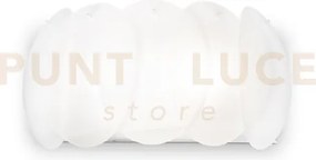 Ovalino applique a paretein vetro bianco 2 luci attacco e27