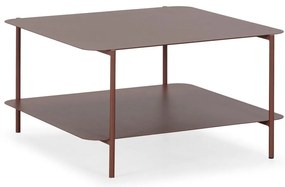 Tavolino da salotto color terracotta in metallo 70x73 cm Beatrix – MOME