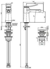 Miscelatore monocomando per bidet con scarico F3802CR Fima Carlo Frattini