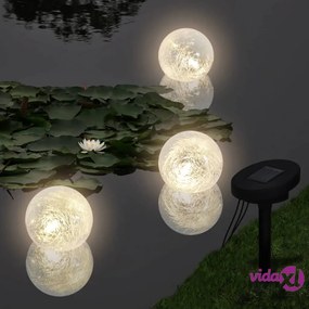 vidaXL Set 3x lampada galleggiante solare a LED per laghetto piscina
