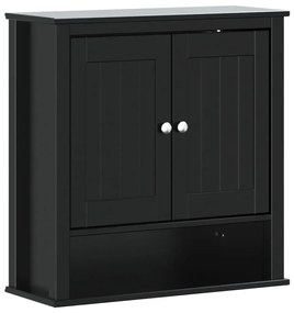 Mobile da Bagno a Muro BERG Nero 69,5x27x71,5cm Legno Massello