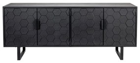 Cassettiera bassa in pino nero 140x58 cm Linc - White Label