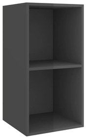 Armadietto da parete per tv grigio lucido 37x37x72cm truciolato