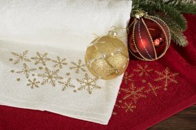 Asciugamano natalizio in cotone con fiocchi d'oro Larghezza: 70 cm | Lunghezza: 140 cm