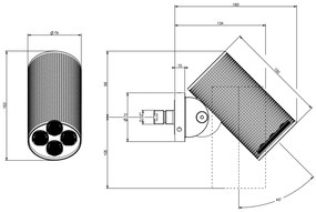 Soffione anticalcare doccia a parete orientabile funzione multi spray steel brushed 239 cesello Spotwater 57231 gessi