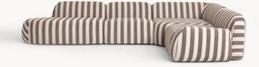 Divano angolare componibile XL a righe con chaise longue Wolke