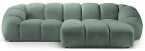 Divano angolare in verde chiaro (con penisola a destra) Diana – Micadoni