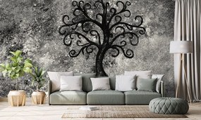 Carta da parati – Albero della vita in bianco e nero
